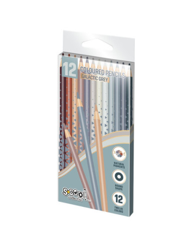 SC2590,Creioane color, Galactic Gray, 12 cul/set - S-COOL