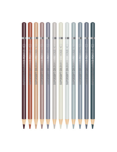 SC2590,Creioane color, Galactic Gray, 12 cul/set - S-COOL
