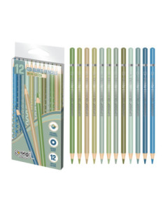 SC2589,Creioane color, Mori Green, 12 cul/set - S-COOL
