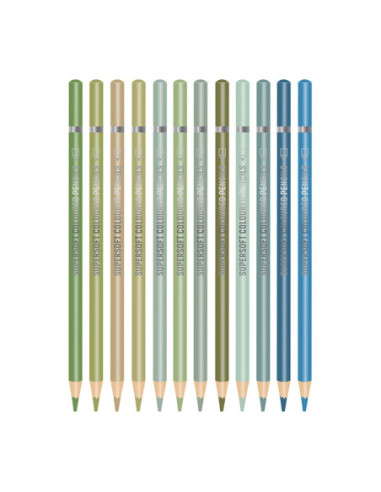 SC2589,Creioane color, Mori Green, 12 cul/set - S-COOL