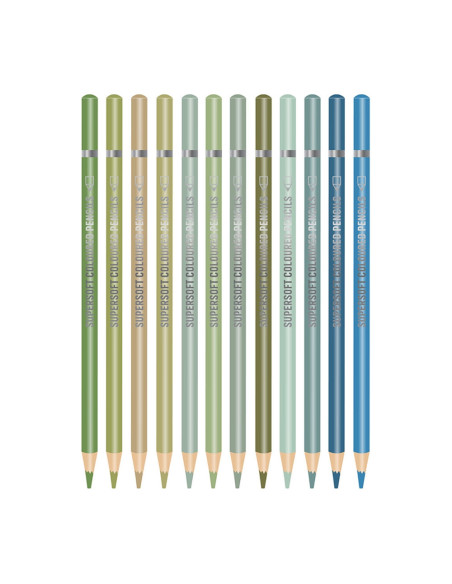 SC2589,Creioane color, Mori Green, 12 cul/set - S-COOL