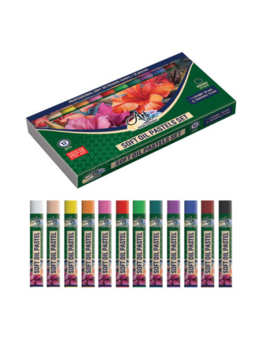 ART079,Creioane ulei pastel, FI 11mm, 12 cul/set - ARTLINE