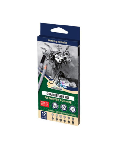 ART066,Creioane grafit profesional, 12 buc/set, 4H-8B - ARTLINE
