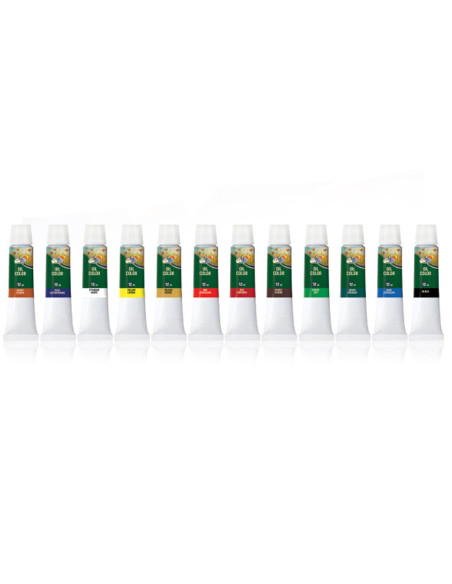 ART077,Culori ulei, Profesional, 12 ml, 12 culori/set - ARTLINE