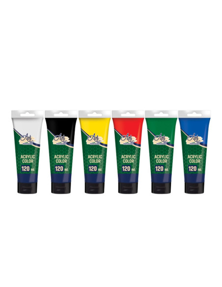 ART075,Vopsea acrilica profesionala, 120 ml, 6 cul/set - ARTLINE