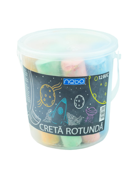 Creta JUMBO color, rotunda, 12 buc/set - NEBO
