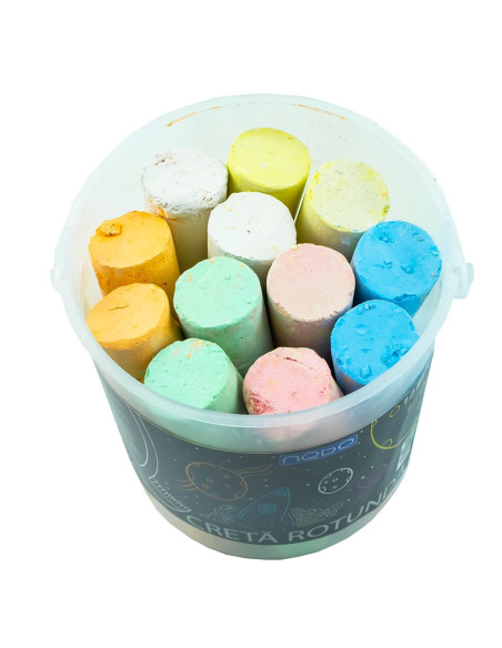 Creta JUMBO color, rotunda, 12 buc/set - NEBO