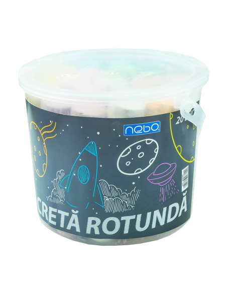 Creta JUMBO color, rotunda, 20 buc/set - NEBO