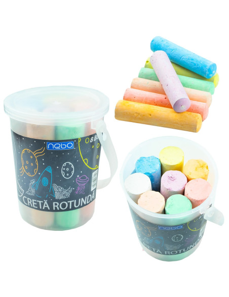 Creta JUMBO color rotunda, 8 buc/set - NEBO