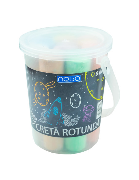 Creta JUMBO color rotunda, 8 buc/set - NEBO