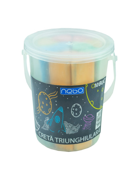 Creta JUMBO color, triunghiulara, 10 buc/set - NEBO