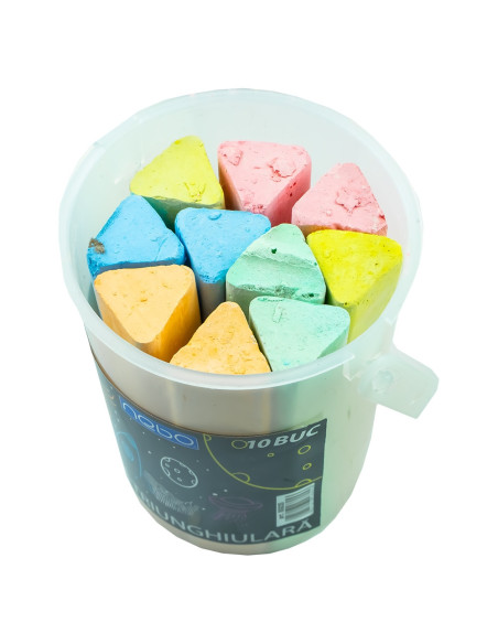 Creta JUMBO color, triunghiulara, 10 buc/set - NEBO