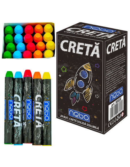 Creta solubila color, rotunda, 20 buc/set - NEBO