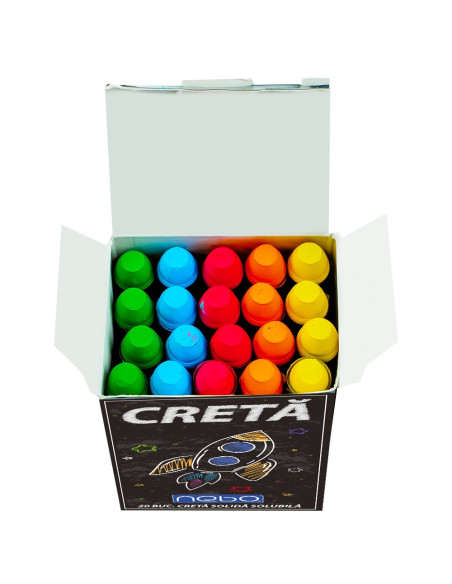 Creta solubila color, rotunda, 20 buc/set - NEBO