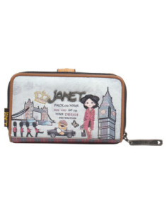 JW-004,Portmoneu dama, 15.5x4x9.5 cm, Janet in Londra