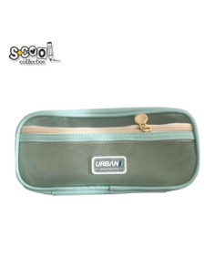 SC2878,Penar borseta Urban, 2 fermoare, GREEN, 22.5x5x11 cm - S-COOL