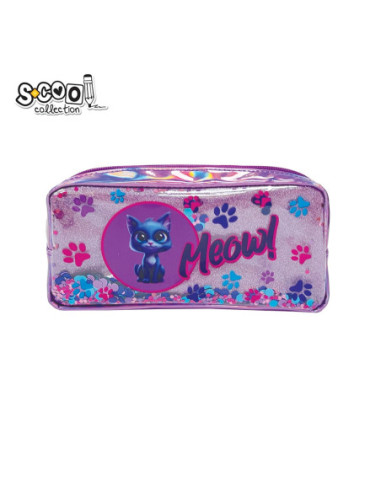 SC3043,Penar borseta paiete, 1 fermoar, MEOW, 22x11x5.5 cm - S-COOL
