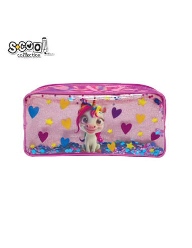 SC3042,Penar borseta paiete, 1 fermoar, UNICORN, 22x11x5.5 cm - S-COOL