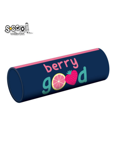 SC3081,Penar borseta tubular, 1 fermoar, BERRY GOOD, 21.5x7.3 cm - S-COOL