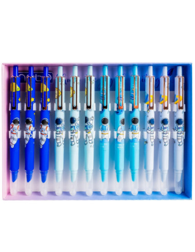 ROB-16347-12,Stilou din plastic, cu mecanism, cerneala termosensibila - NEBO - Set 12