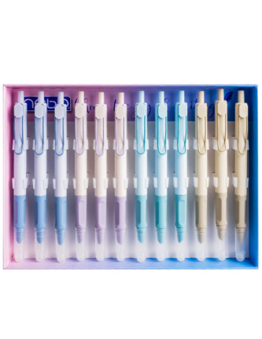 ROB-16305-12,Stilou din plastic, cu mecanism, cerneala termosensibila - NEBO - Set 12
