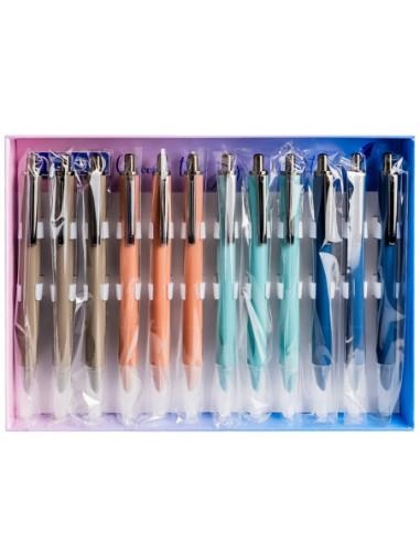 ROB-16308-12,Stilou din plastic, cu mecanism, cerneala termosensibila - NEBO - Set 12