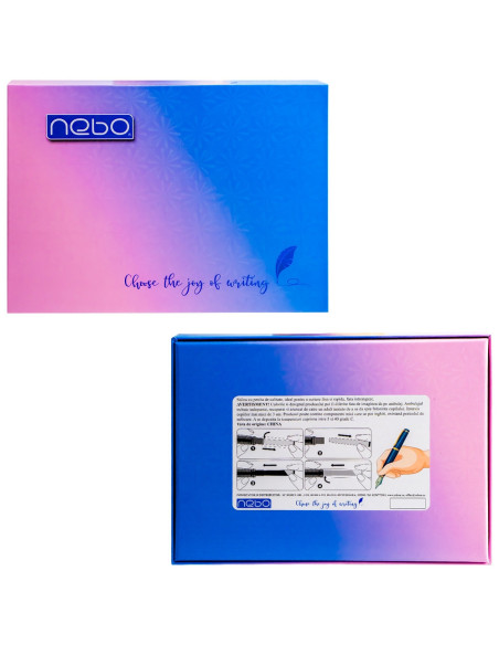 ROB-16335-12,Stilou din metal, cu mecanism, cerneala termosensibila - NEBO - Set 12