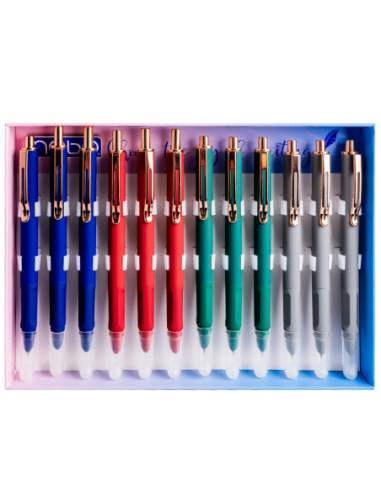 ROB-16338-12,Stilou din metal, cu mecanism, cerneala termosensibila - NEBO - Set 12