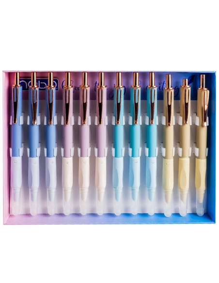 ROB-16340-12,Stilou din metal, cu mecanism, cerneala termosensibila - NEBO - Set 12
