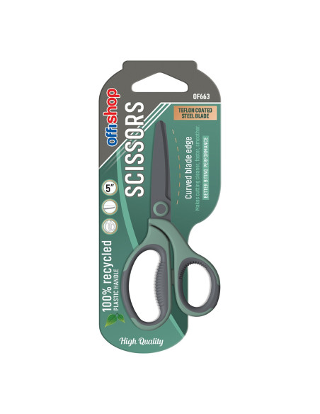 Foarfeca birou, maner plastic, suprafata teflonata, 13 cm - OFFISHOP