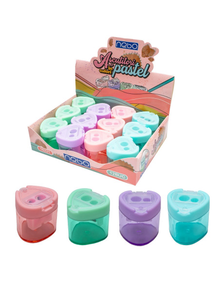 ROB-16221-12,Ascutitoare, culori pastel - NEBO - Set 12