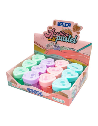ROB-16221-12,Ascutitoare, culori pastel - NEBO - Set 12