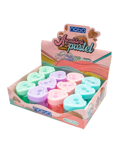 ROB-16221-12,Ascutitoare, culori pastel - NEBO - Set 12