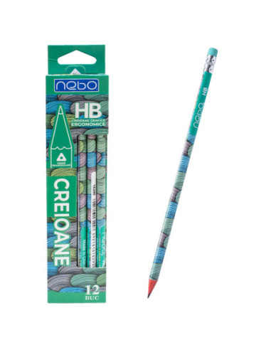ROB-16290,Creioane grafit, 12 buc/set - NEBO