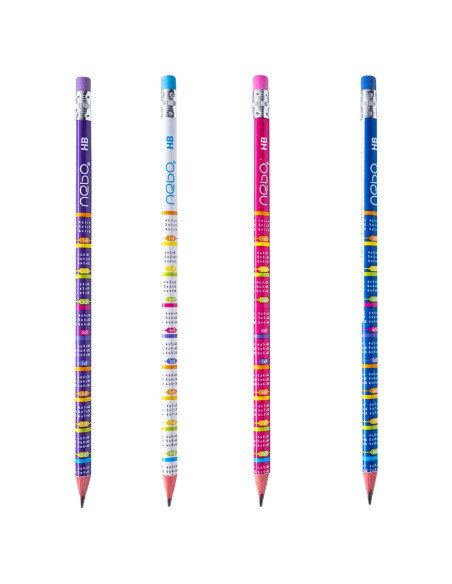 ROB-16292-90,Creion grafit HB, tabla inmultirii - NEBO - Set 90