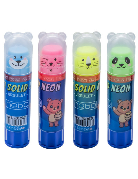 Lipici solid, Neon, 8g, Ursulet - NEBO - Set 24