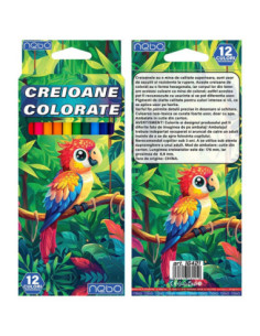 ROB-16421,Creioane color, hexagonale, 12 culori - NEBO