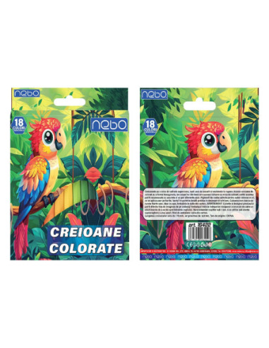 ROB-16422,Creioane color, hexagonale, 18 culori - NEBO