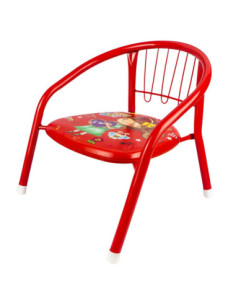ROB-660/Rosu,Scaunel din metal pentru copii, 35x25 cm