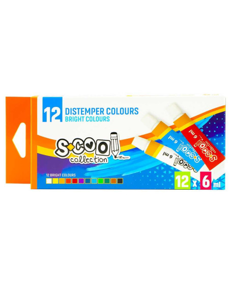 SC170,Tempera, 6 ml, 12 culori/set - S-COOL