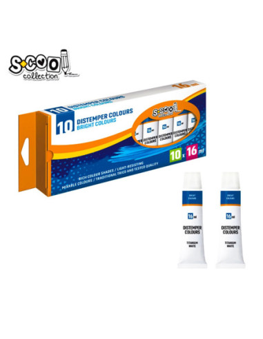 SC296,Tempera alb titan, 16 ml, 10 buc/set - S-COOL