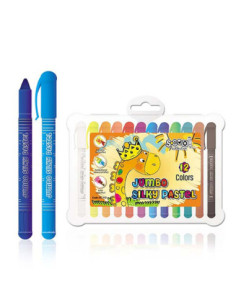 SC312,Creioane pastel Jumbo, Lavabile, 12culori/set - S-COOL 2