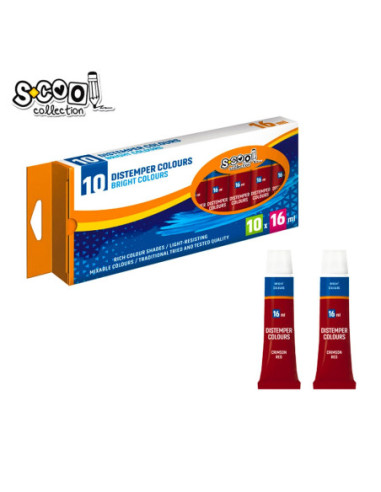 SC299,Tempera rosu aprins, 16 ml, 10 buc/set - S-COOL