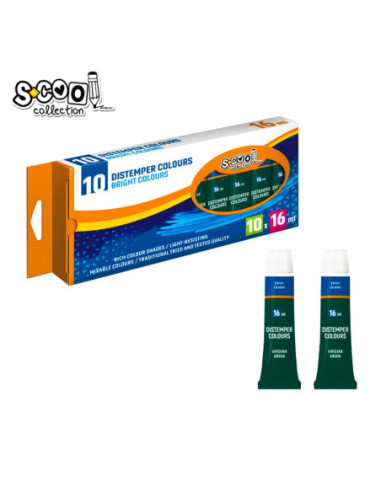SC304,Tempera verde inchis, 16ml, 10 culori/set - S-COOL