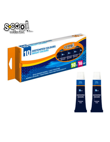 SC302,Tempera albastru inchis, 16 ml, 10 buc/set - S-COOL