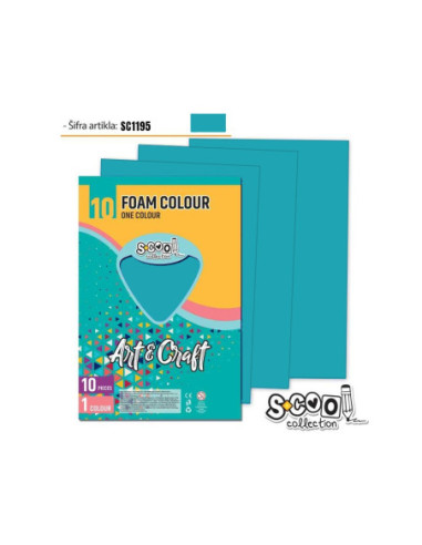 SC1195,Hartie buretata, turcoaz, 10buc/set, 20x30 cm - S-COOL