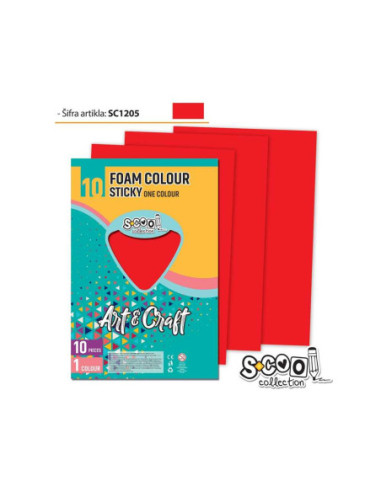 SC1205,Hartie buretata, adeziva, rosie, 10 buc/set, 20x30 cm - S-COOL