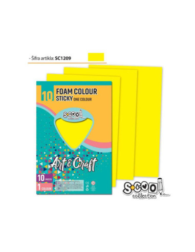SC1209,Hartie buretata, adeziva, galbena, 10 buc/set, 20x30 cm - S-COOL
