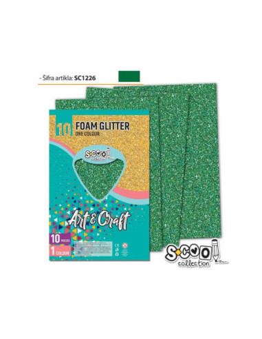Hartie buretata, glitter, verde...