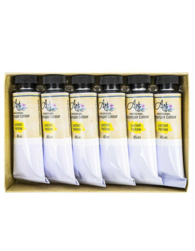 ART015,Tempera Art, GALBEN LAMAIE, 45ml, 6 buc/set - ARTLINE